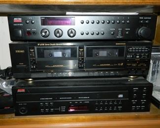 Adcom GTP-500 II Preamplifier  $150                                         TEAC 450R Double Cassette Deck $40                                       Adcom GCD-700 5 disc CD Player $125 