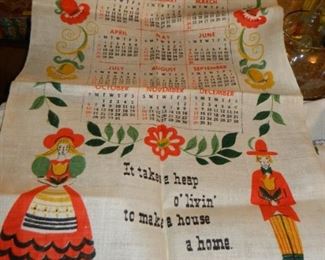 Linen 1963 calendar $10