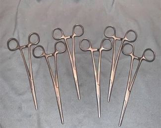 Lot of Six Columbia 7 1/4 Inch Hemostats Location Shelf 7