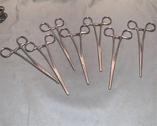 Lot of Seven Columbia 7 1/4 Inch Hemostats Location Shelf 7