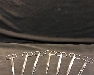 Lot of 7 Scissors with Various Tips and Curves Location Shelf 7