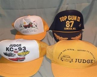 Lot of 4 Baseball Caps, All Snapbacks, Judge KC in 93, Judge Return to Dallas 88, 1992 CTCI National Convention, Top Gun II 87 Lenexa KS