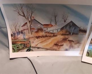 Set of 2 Identical Fuji Prints John Deere Tractor