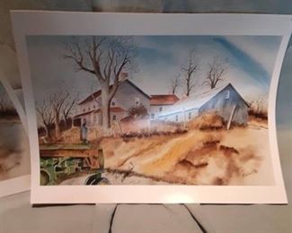 Set of 2 Identical Fuji Film Prints John Deere Tractor