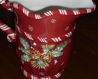 Red Christmas pitcher