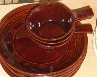 8 Brown Mar Crest ovenproof  Stoneware plates w/3 soup bowls