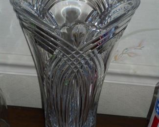 24" tall leaded glass vase
