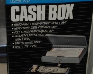 Metal cash box in box