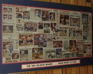 Picture matted & framed 1991 Atlanta Braves  'From Worst to First'