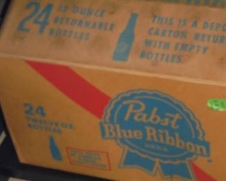 Vintage collection 12 - 12 oz returnable bottles in original case  Pabst Blue Ribbon Bottles