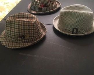 3 Mens Vintage Fedoras