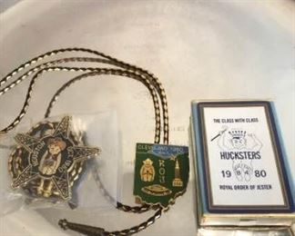 1980 Mirth Nambe Director Plate, Bolos and Cards