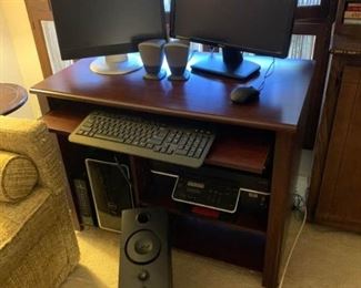 Full Dell Computer, Printer, Speakers and Cabinet