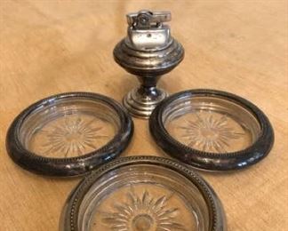 Sterling Lighter and Ashtrays