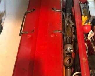 Vintage Red Tool Box wTools