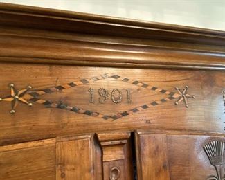 Wardrobe, probably northern German. Inlaid with 1801. 