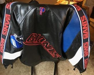 Giants football lined, leather jacket, x-large size. Bristol, CT local buyers take note! 