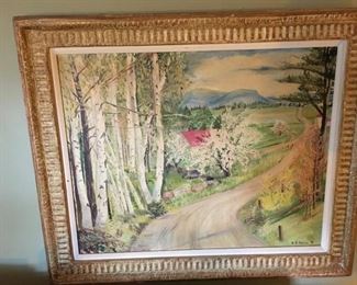 Landscape oil painting on canvas, signed H.P. Snow '67, professionally framed. 