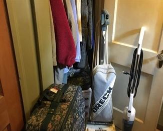 Closet contents including hats, coats, 2 vacuum cleaners, luggage, etc. All being sold as found at the estate. Bristol, CT local buyers take note!  Pick up at the estate will be schedule after the auction date.  Great buying opportunity for local CT buyers! (f/b)