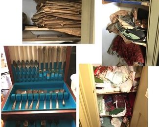 Contents of 2 closets including early Halloween decorations and mask, silver plate flatware set, Kennedy newspapers and memorabilia, etc. Bristol, CT local buyers take note!  Pick up at the estate will be schedule after the auction date.  Great buying opportunity for local CT buyers! (f/b)