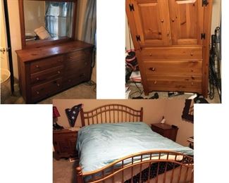 Ethan Allen Bedroom set includes dresser with mirror, armoire, double bed, and 2 side tables. Bristol, CT local buyers take note!  Pick up at the estate will be schedule after the auction date.  Great buying opportunity for local CT buyers! 