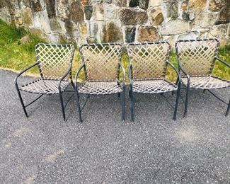 Garden Woven Patio Chairs.  Original condition with aluminum framing.