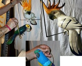 Four Decorative Parrots.  Very beautiful and colorful decorative parrots in very good condition.