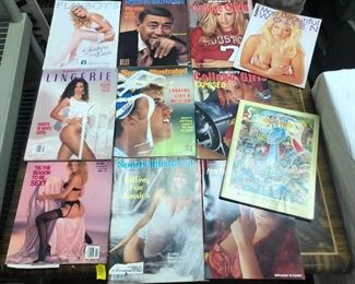 This lot includes a variety of different magazines such as Playboy, Sports Illustrated, Lingerie, Secret Pleasures and many others.