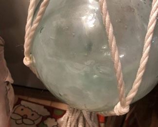 Hand Blown Floating Glass Lobster/Fishing Buoy. Was used for decoration in a nautical family's home, hung from a ceiling.
