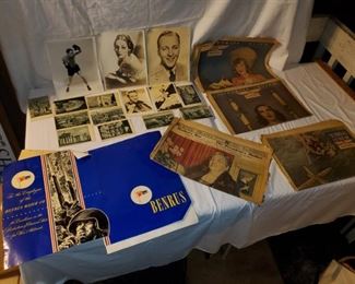 Vintage Memorabilia, Newspapers and Photos.  This includes many vintage newspapers, a Pictorial Review Magazine from New York from the year January 16, 1944, as well as vintage pictures of various celebrities.