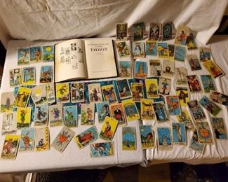 Rider-Waite Tarot Cards and The Complete Guide to the Tarot book for Rider-Waite set. Lovingly used for many, many years and ready to be passed on to new fortune tellers.