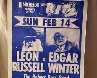 Michelob Promotional Poster.  Michelob Presents at the Ritz, Leon Russell & Edgar Winter, The Robert Ross Band promotional Poster
