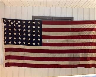 48 Star Vintage American Flag with two sewn stars added.