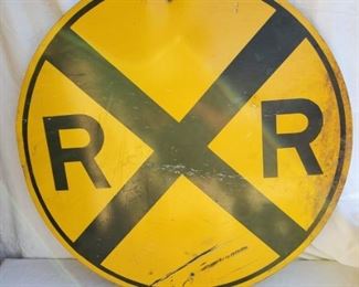Vintage Railroad Crossing sign, measures approx. 3 ft. dia.