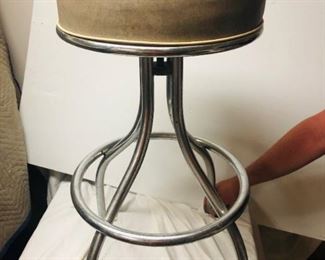 Art Modern padded with metal frame, swivel stool, measures approximately 31 inches in height.