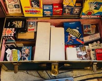 Trunk full of baseball cards lifetime baseball collection including talking baseball cards with player . They have been untouched for years until we opened trunk to take pictures. True treasure trove and rare opportunity! Fantastic lot sure to thrill the lucky winner!