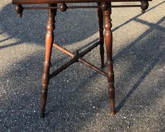 Vintage candle stand with turned legs, ball and post skirtig.