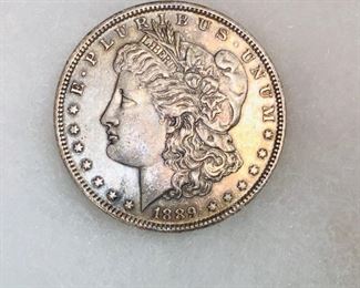 1889 Morgan High Grade silver dollar. Sat-Lot #3