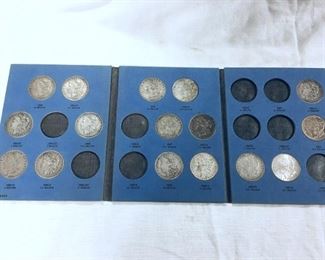 Book of Liberty Head and Morgan Type Silver Dollar Collection 1884 to 1890, Number Two.  16 Silver Dollars. Sat-Lot #4