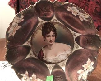 Victorian porcelain portrait bowl, possibly unsigned RS Prussia, Germany, Bowl, measures approx. 9 inches dia. (ce) Sat-Lot #88