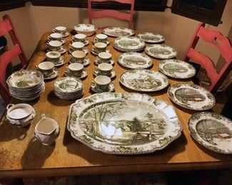 Johnson Bros. The Friendly Village, Made in England, including large platter, creamer and sugar. (ce) Sat-Lot #105