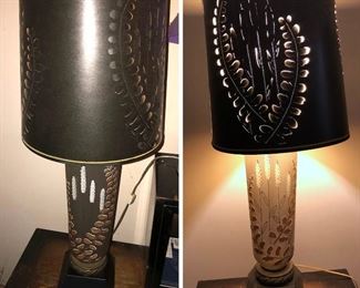 Matching pair of decorator table lamps with matching shades. (ce) Sat-Lot #132