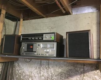 Panasonic Radio, cassette player and speakers. Sat-Lot #200