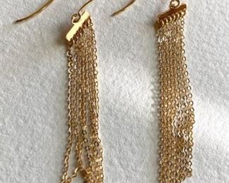 14kt gold fine chin drop earrings, Italy. (ce) - Sun Lot #15
