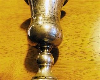 Sterling Silver Goblet. Jewish religious etchings throughout. Measures approx. 6.5 inches tall. (ce) - Sun Lot #36