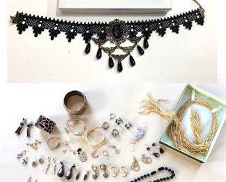 Vintage estate jewelry including Victorian style collar necklace, earrings, necklaces, etc. (ce) - Sun Lot #42F