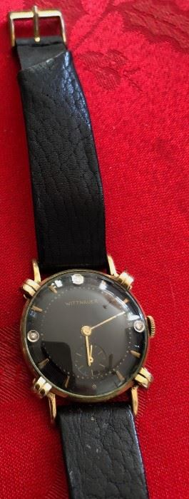 Whittnauer wrist watch with diamonds at 3, 9 and 12, 2nd dial, 10k gold filled. - Sun Lot #47A