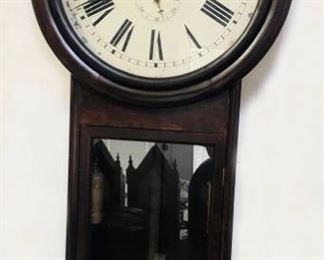 EN Welch Rosewood Weight driven regulator clock, pendulum with original label, EN Welch, made in Forestville, CT. Was in running order at the estate. - Sun Lot #111