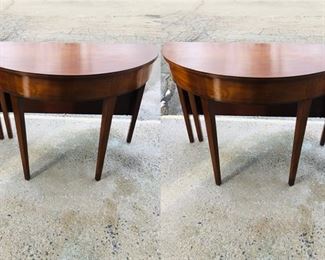 Mahogany Matching Pair of Demilume Tables, have the inlaid fronts, tapered legs, all in beautiful condition with beautiful finish. - Sun Lot #128