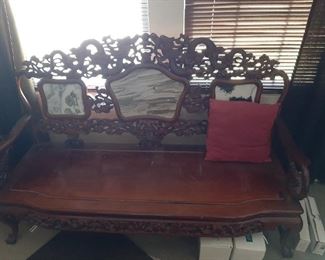 Asian carved furniture 500 3 pc set